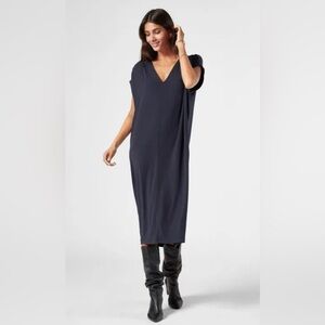 Joie Mia Midi Dress Charcoal Grey Medium